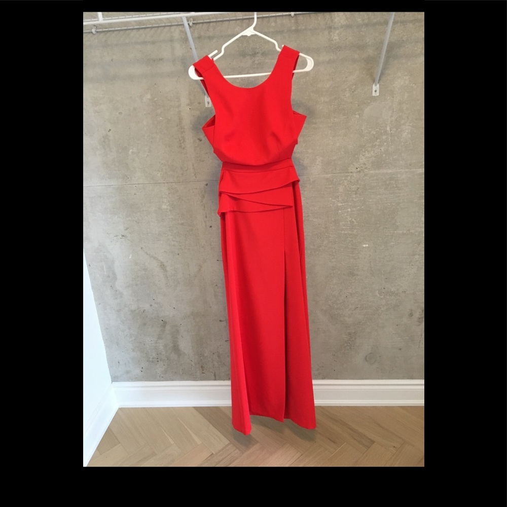Red BCBG open back evening gown - Picture 3 of 7